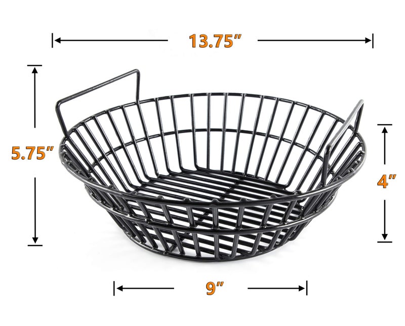 DELSbbq Porcelain Steel Charcoal Ash Basket Fits for Large Big Green Egg Grill, Kamado Joe Classic, Pit Boss, Louisiana Grills, Primo Kamado Grill and Large Grill Dome - Image 2